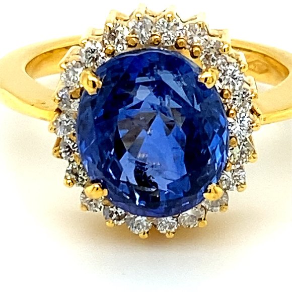 Blue Sapphire 7.00ct Diamonds Solid 18K Gold Ring - Picture 6 of 6